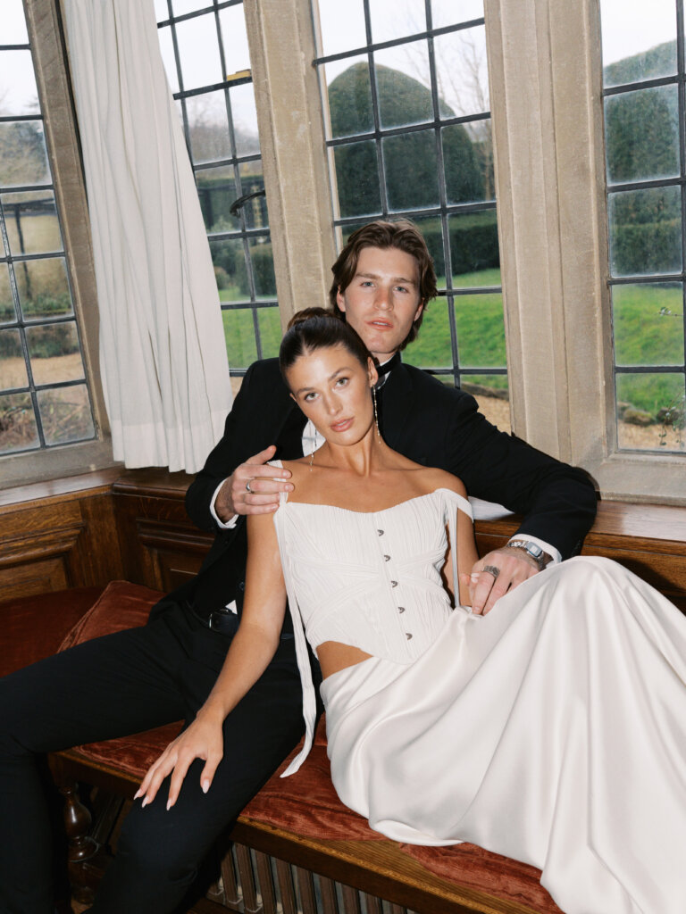  Romantic couple portrait at Sudeley Castle wedding
