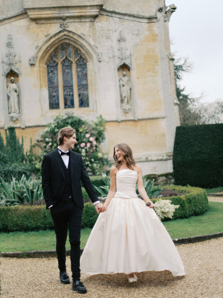  Sudeley Castle wedding moment with romantic architecture and soft light